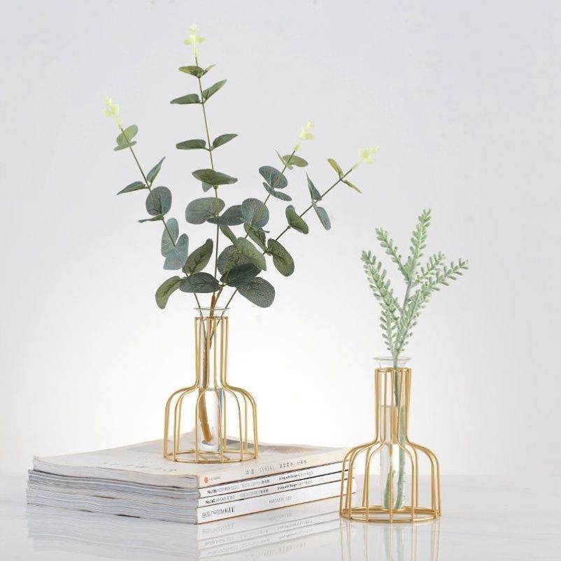 Jarrón de Metal al Estilo Nórdico para Decoración Hidropónica
