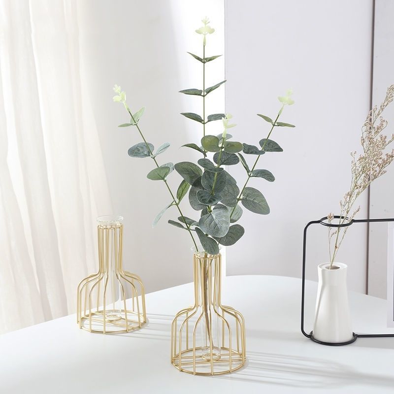 Jarrón de Metal al Estilo Nórdico para Decoración Hidropónica