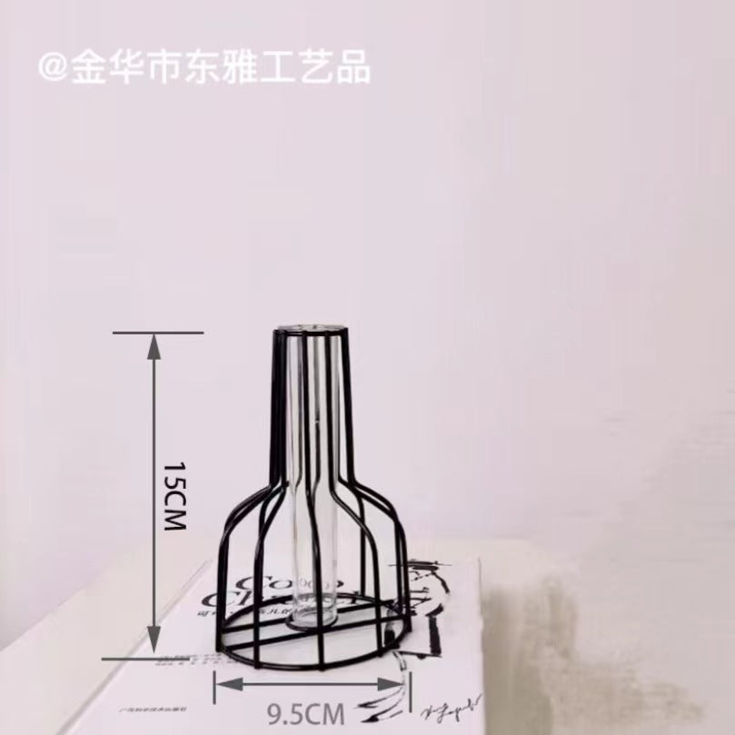 Jarrón de Metal al Estilo Nórdico para Decoración Hidropónica