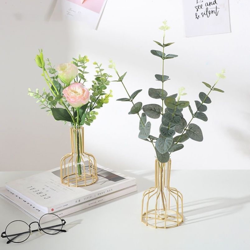 Jarrón de Metal al Estilo Nórdico para Decoración Hidropónica